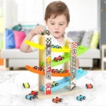 Wooden Race Car Ramp Toy for Kids - Image 2