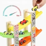 Wooden Race Car Ramp Toy for Kids - Image 4