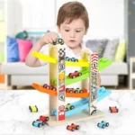 Wooden Race Car Ramp Toy for Kids - Image 9
