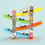 Wooden Race Car Ramp Toy for Kids - Image 3