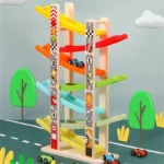 Wooden Race Car Ramp Toy for Kids - Image 11