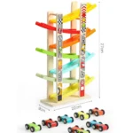 Wooden Race Car Ramp Toy for Kids - Image 8