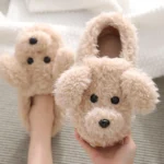Poodle Dog Plush Slippers - Image 2