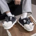 Husky Dog Plush Slippers - Image 2