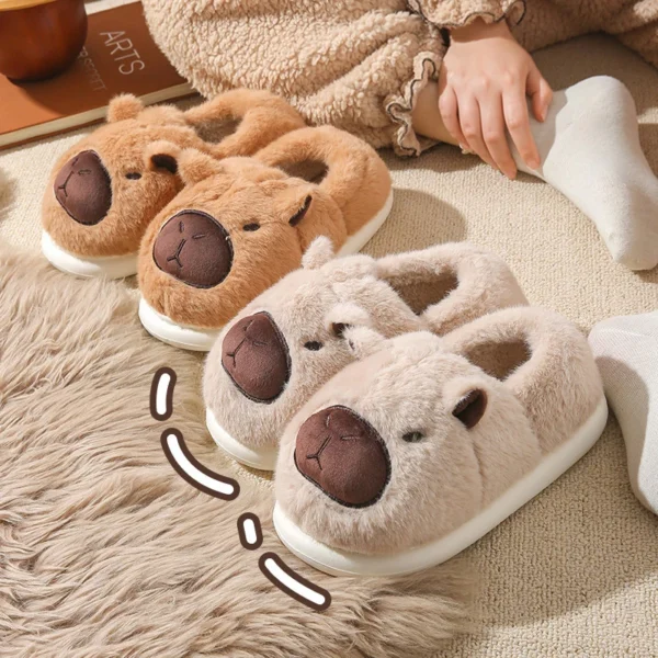Cozy Capybara Plush Slippers