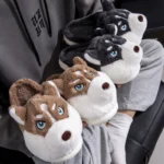Husky Dog Plush Slippers - Image 6