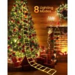 10ft LED Christmas Ladder Lights With Santa Claus for Indoor Outdoor, 8 Modes, Timer Memory Function Xmas Tree Christmas, New year - Image 3