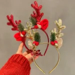 Glitter Reindeer Antlers Headband - Christmas Party Hair Accessory Gift