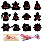 DIY Christmas Scratch Art Tree Ornaments – Santa Claus & Snowflake Hanging Pendants - Image 10