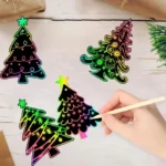 DIY Christmas Scratch Art Tree Ornaments – Santa Claus & Snowflake Hanging Pendants - Image 4