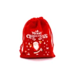 1pc Red Velvet Santa Gift Bag – Christmas Drawstring Pouch for Candy - Image 3