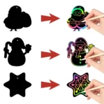 DIY Christmas Scratch Art Tree Ornaments – Santa Claus & Snowflake Hanging Pendants - Image 6