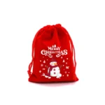 1pc Red Velvet Santa Gift Bag – Christmas Drawstring Pouch for Candy - Image 4