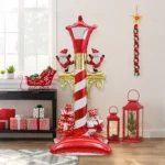 Nutcracker Soldier & Street Light Foil Balloons – 2pcs Standing Christmas Decorations - Image 2