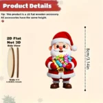 10Pcs Christmas Wooden Ornaments – Gingerbread Man & Santa Claus 2D Flat Pendants - Image 2