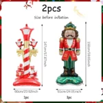 Nutcracker Soldier & Street Light Foil Balloons – 2pcs Standing Christmas Decorations - Image 6