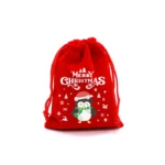 1pc Red Velvet Santa Gift Bag – Christmas Drawstring Pouch for Candy - Image 6