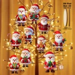 10Pcs Christmas Wooden Ornaments – Gingerbread Man & Santa Claus 2D Flat Pendants - Image 3