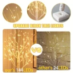 Versatile LED Birch Tree Light | Warm White 144 Count | Christmas, New Year & Easter Decor Gift - Image 6