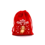 1pc Red Velvet Santa Gift Bag – Christmas Drawstring Pouch for Candy - Image 2
