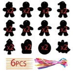 DIY Christmas Scratch Art Tree Ornaments – Santa Claus & Snowflake Hanging Pendants - Image 8