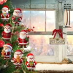 10Pcs Christmas Wooden Ornaments – Gingerbread Man & Santa Claus 2D Flat Pendants - Image 6