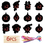 DIY Christmas Scratch Art Tree Ornaments – Santa Claus & Snowflake Hanging Pendants - Image 9